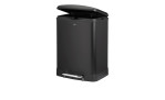 Mülltrenner Davino 24 l in schwarz aus Metall, Ansicht mit geöffnetem Deckel