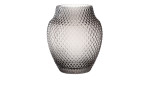 Leonardo Vase Poesia 22,5 cm-strukturiertes Grau-Glas mit Rautenmuster und breiter Öffnung für eine stilvolle Dekoration.