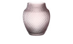 Die Leonardo Vase Poesia 22,5 cm hat ein strukturiertes, durchscheinendes violettes Rautenmuster für eine stilvolle Dekoration.