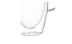 Nahaufnahme des transparenten Bodens eines Leonardo Doppelwand-Tasse DUO 400 ml Bechers mit Henkel auf weißem Hintergrund.