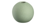 Leonardo Vase Bolla 7 cm: runde grüne Keramikvase mit strukturierter Oberfläche, kleine Öffnung, auf weißem Hintergrund.