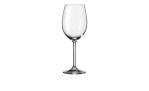 Das Leonardo Rotweinglas Daily 460 ml steht aufrecht, ideal als Glasdekoration auf einem weißen Hintergrund.