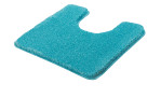 Kleine Wolke WC-Vorleger Relax 55 x 55 cm, türkis, Synthetikfaser, U-förmiger Ausschnitt, auf weißem Grund.