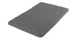 Kleine Wolke Badteppich Meusch, 60 x 90 cm, grau, Synthetikfaser, rechteckig auf weißem Hintergrund.