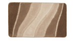 Kleine Wolke Badteppich Ocean 60x100cm, Braun/beige mit Wellenstreifen aus weicher Synthetikfaser.