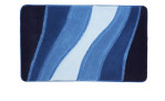 Kleine Wolke Badteppich Ocean 60 x 100 cm, wellenförmige blaue Streifen, aus Synthetikfaser.