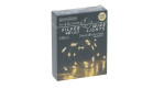 Silberdraht 40 LEDs, 195 cm, warmweiß, batteriebetrieben, für innen & außen geeignet.