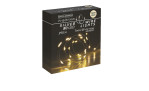Silberdraht 80 LEDs, warmweiß, 395 cm, batteriebetrieben, für innen/außen.