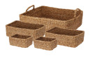 Zwei rechteckige Korb 2er-Set 21 cm Körbe mit Griffen-ideale Dekoration oder praktisches Zubehör für jeden Raum.