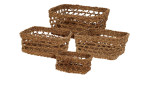 Vier Natur Braun Korb 50 x 17 x 25 cm auf weißem Hintergrund.