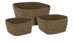 Drei Korb 20 x 11 cm braun geflochtene Baumwolle Körbe-ideal für stilvolle Dekoration in jedem Raum.