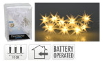 Sternenlichterkette 120 cm, LED, sternförmig, batteriebetrieben, 10 cm Abstand, inkl. Batterien. Batterien.