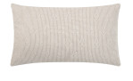 Kissenhülle Amrum 30 x 50 cm, beige mit weißen Streifen und gesticktem Anker-Motiv aus Mischgewebe.