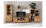 Highboard Grazia in Kombination mit Vitrine, Lowboard, Highboard und Wandboard Grazia mit Beleuchtung.