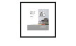 Bilderrahmen Pixel 22 x 22 cm mit einem schwarzen Aluminiumrahmen und transparentem Glas.