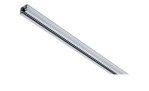 Die Schiene URail 100 cm in silber mit Leuchtmittel inklusive ist diagonal auf weißem Hintergrund abgebildet.