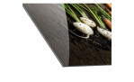 Glas-Art 30 x 80 cm, verschiedene Gemüsesorten, Detailfoto von einer Ecke des Bildes