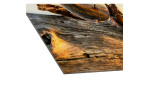 Glasbild Drop on Wood 30 x 30 cm. Glasbild mit dem Thema - Strand. Detailansicht der Ecke.