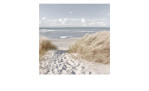 Glasbild Oase der Sinne 30 x 30 cm. Glasbild mit dem Thema - Strand und Meer.