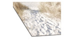 Glasbild Oase der Sinne 30 x 30 cm. Glasbild mit dem Thema - Strand und Meer. Detailansicht der Ecke.