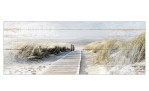 Das Pro-Art Leinwandbild Seeblick 30 x 80 cm zeigt eine Promenade durch Dünen und Gräser, die zum ruhigen Meer führt.
