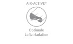 Paradies Nackenstützkissen reVita Ergonomic: Air-Active-Logo mit Luftstrom-Pfeilen für optimale Luftzirkulation.