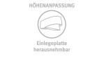 Graues Symbol: Herausnehmbarer Einsatz zur Höhenanpassung im Paradies reVita Ergonomic 40x80 cm Kissen.