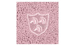 Ross Handtuch Vita 50x100 cm in rosa Baumwolle mit einem strukturierten Stoff und gesticktem Schild mit drei Segelbooten.