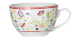 Kaffeetasse Shanti 200 ml von Ritzenhoff & Breker, mehrfarbig mit floralen und Paisley-Mustern, rote Linien.