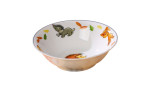 Ritzenhoff Müslischale Waldtiere: Porzellanschale mit bunten Tiermotiven wie Hund, Löwe & Elefant innen und außen.