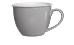 Die Ritzenhoff & Breker Jumbotasse Doppio 350 ml ist ein schlichter hellgrauer Porzellanbecher mit Henkel.