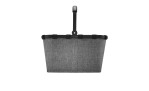Reisenthel Einkaufskorb Carrybag in grauem Stoff mit stabilem Griff und Aluminiumrahmen, abgebildet von vorne auf weiß.