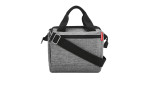 Reisenthel Umhängetasche Allrounder Cross in Twist Silver, hochwertiges Polyester, 13 cm tief, schwarze Griffe & Gurt.