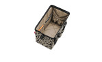 Reisenthel Reisetasche Allrounder L in Baroque Marble mit beigen Taschen, hergestellt aus recyceltem Polyestergewebe.