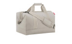 Reisenthel Reisetasche Allrounder L: Beige Herringbone Sand Seesack mit Griffen, verstellbarem Gurt und recyceltem Polyester.