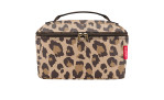 Reisenthel Kosmetiktasche Beautycase: Tasche mit braunem und schwarzem Leopardenmuster aus recyceltem Polyestergewebe.