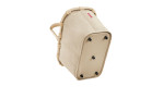 Reisenthel Einkaufskorb Carrybag in Cord Sand, dargestellt von unten mit vier schwarzen Füßen auf weißem Grund.