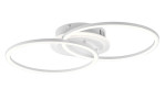 LED-Deckenleuchte Venida von Reality: moderne weiße Leuchte mit 2 Leuchtringen, Metallsockel, inkl. Leuchtmittel.