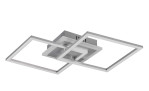 LED-Deckenleuchte Venida von Reality mit titanfarbigem Metallsockel, 2 quadratischen LED-Rahmen und inkl. Leuchtmittel.
