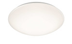 Die LED-Deckenleuchte Putz 37 cm von Reality ist rund, weiß, aus Kunststoff und flach an der Decke montiert.