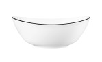 Schüssel Black Line 25.5 cm von Seltmann aus weißem Porzellan mit schwarzem Rand und geschwungener Kante.