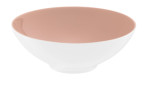 Dessertschale Life 14,6 cm aus Porzellan mit einer weißen Außen- und rosa Innenfarbe.