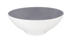 Dessertschale Life 14,6 cm aus Porzellan mit einer weißen Außen- und grauen Innenfarbe.