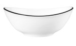 Suppenschale Modern Life 16 cm aus Porzellan in wei mit schwarzem Rand.