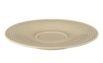 Seltmann Kombi Untertasse Beat Sandbeige, 13,5 cm, mit konzentrischen Rillen und leichter zentraler Einbuchtung.