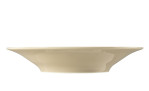 Suppenteller Beat 22,5 cm aus Porzellan in Sandbeige. Ansicht von der Seite.