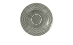 Kombi-Untertasse Beat 16,7 cm aus Porzellan in Perlgrau. Ansicht von oben.