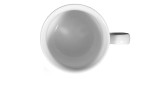 Kaffeetasse Compact 210 ml aus weißem Porzellan. Ansicht von oben.