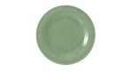 Frühstücksteller Beat 23,3 cm aus Porzellan in Salbeigrün. Ansicht von oben.