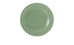 Speiseteller Beat  27,7 cm aus Porzellan in Salbeigrün. Ansicht von oben.